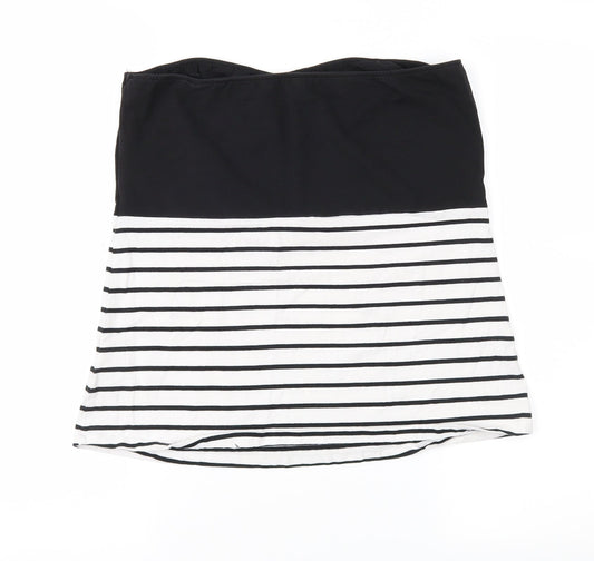 ESMARA Womens Black Striped Jersey Basic T-Shirt Size L