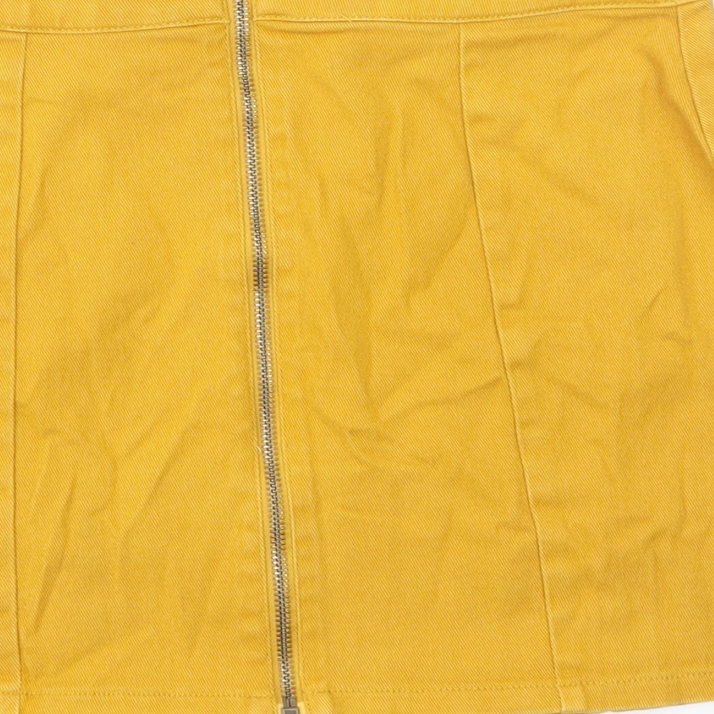FOREVER 21 Womens Yellow  Denim A-Line Skirt Size S