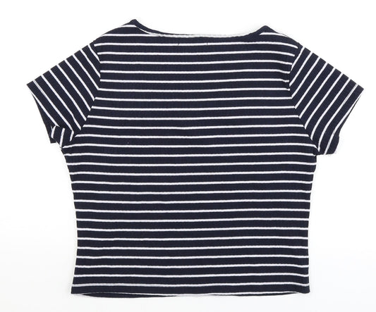 Primark Womens Blue Striped Basic T-Shirt Size L