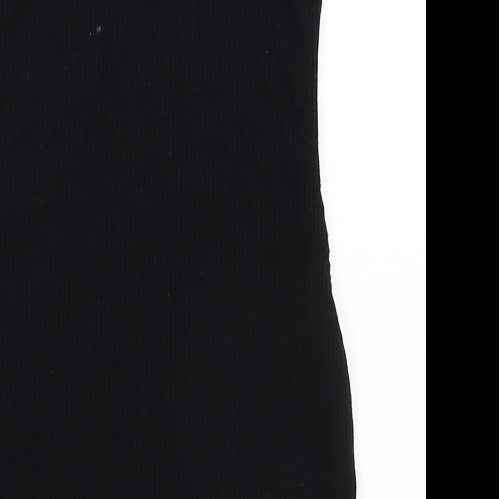 Miss Selfridge Womens Black Basic T-Shirt Size 6