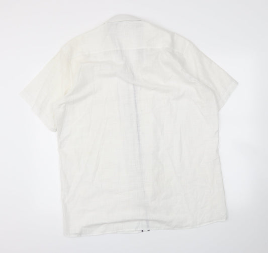 Preworn Mens White Button-Up Size L