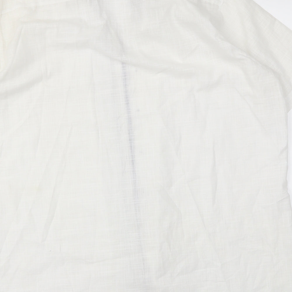 Preworn Mens White Button-Up Size L