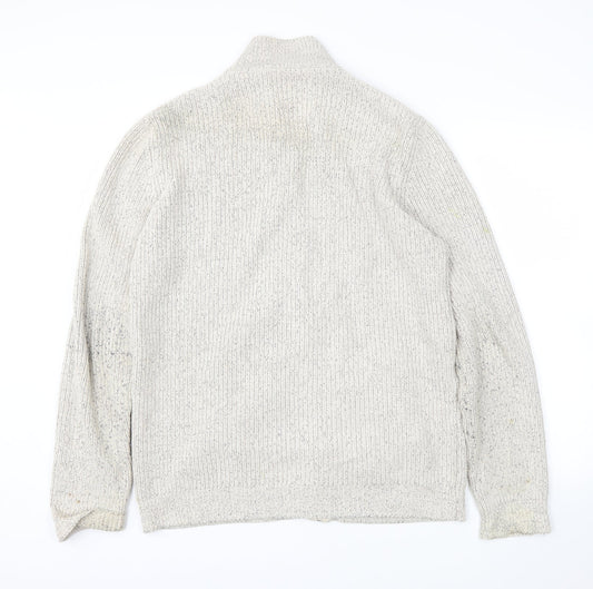 BHS Mens Beige Full Zip Jumper Size L