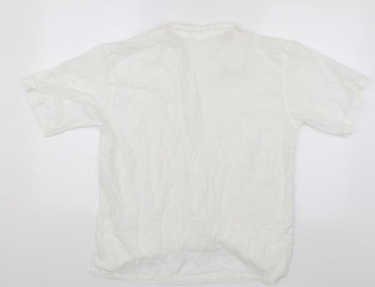 Womens UK Size XL Preworn White Basic Button-Up