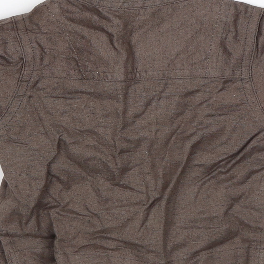 Tiny Ted Baby Brown Basic Button-Up Size 0-3 Months