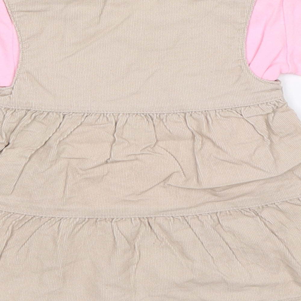 Baby Mac Baby Beige Shift Size 0-3 Months - Flowers