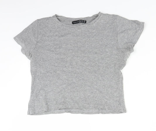 Womens UK Size 10 Atmosphere Grey Basic T-Shirt