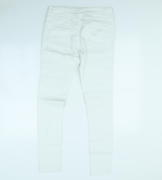 Denim & Co. Womens White Skinny Jeans Size 12 L30 in