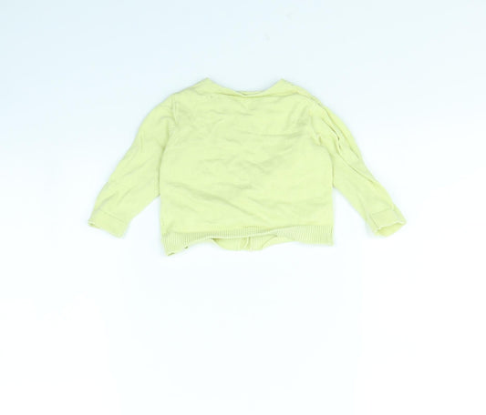 Mothercare Girls Green Cardigan Jumper Size 3-6 Months