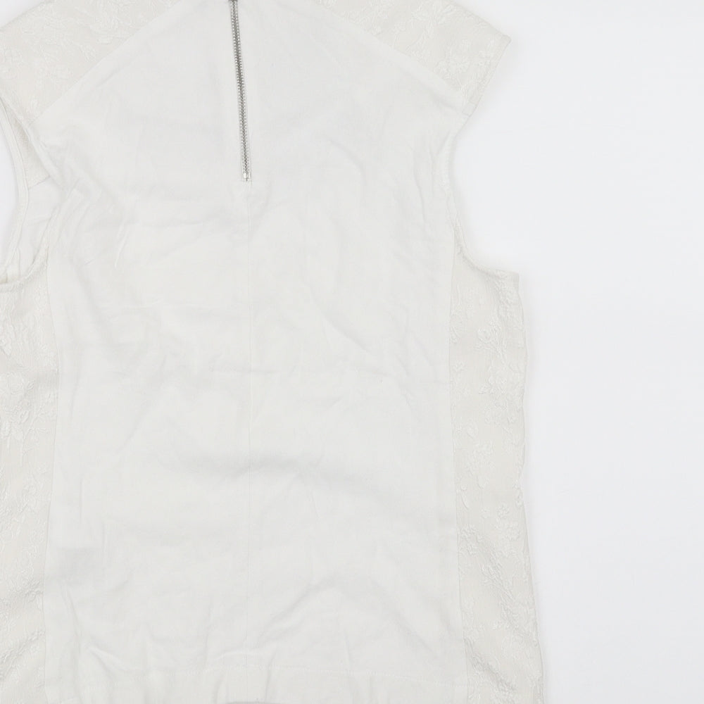 Womens UK Size M Warehouse White Basic Tank