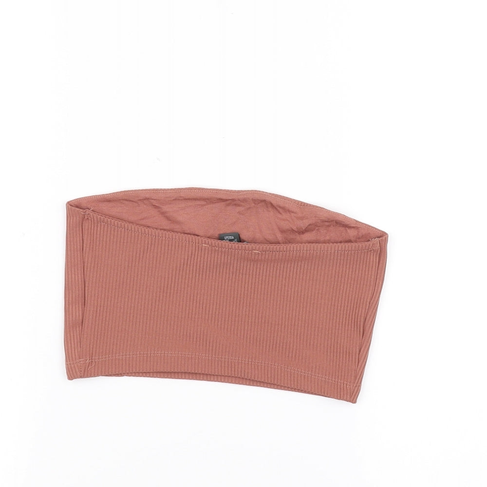 Primark Womens Brown Cropped T-Shirt Size XS