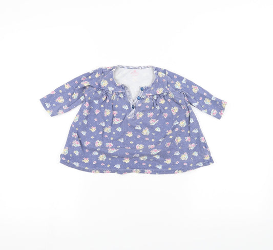 NEXT Girls Blue Floral A-Line Size 6-9 Months