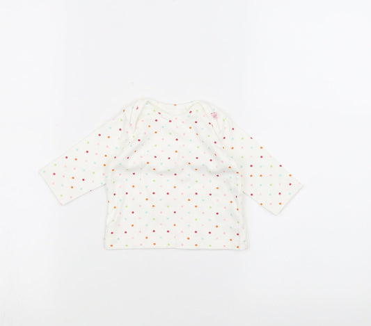 Marks and Spencer Baby White Polka Dot Pullover Jumper Size 0-3 Months