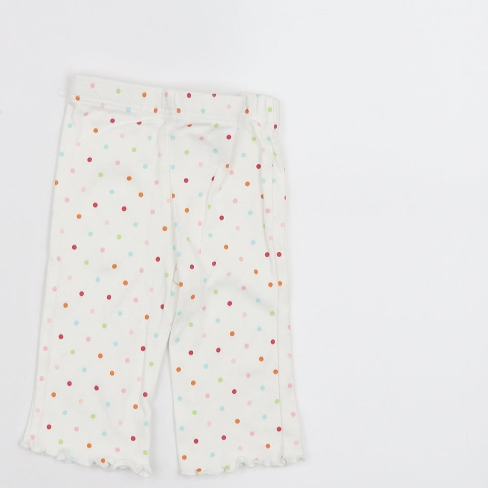 Marks and Spencer Baby White Polka Dot Sweatpants Trousers Size 0-3 Months