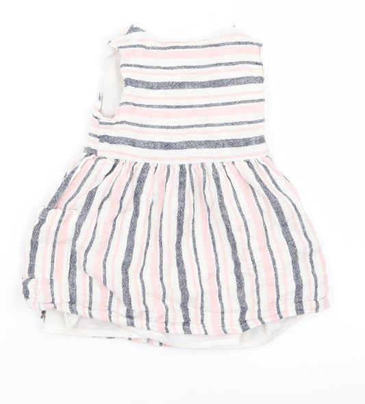 Primark Girls Pink Striped Ramie A-Line Size 6-9 Months