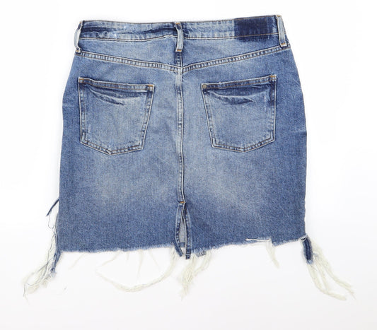 Preworn Womens Blue Denim Straight & Pencil Set Size 40