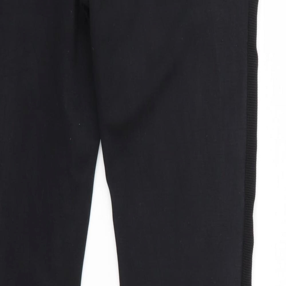 Womens UK Size L Preworn Regular Fit Black Trousers