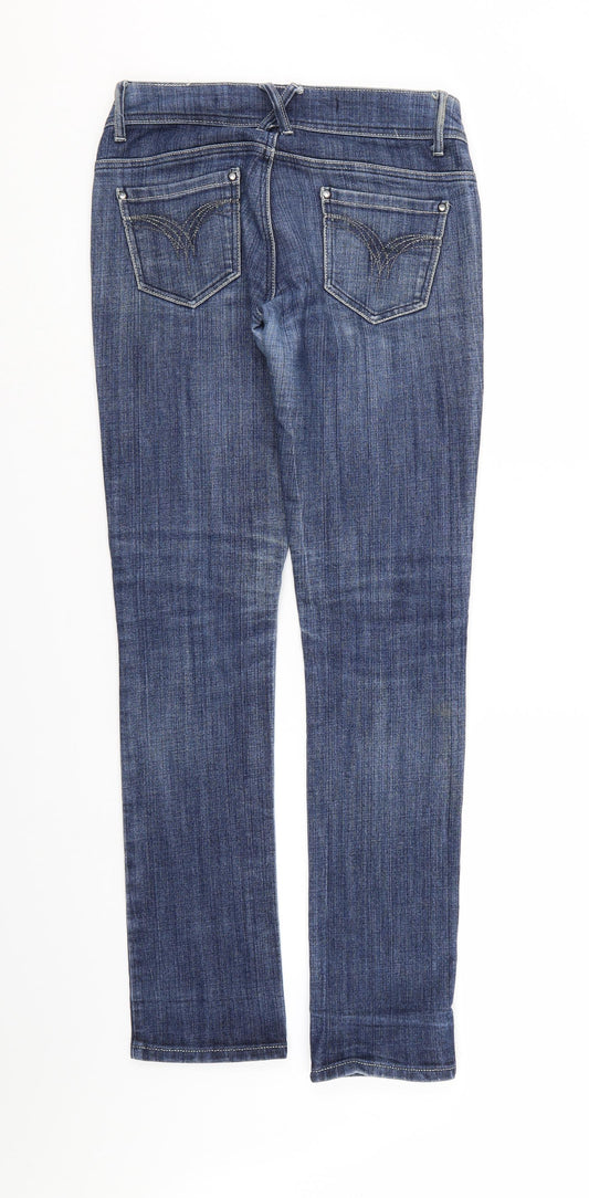 Quiz Womens Blue  Denim Straight Jeans Size 8 L31 in