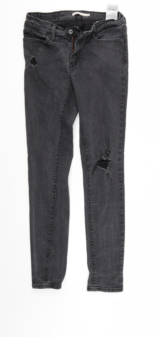 Mens UK Size 28 711 Regular Fit Skinny Black Jeans