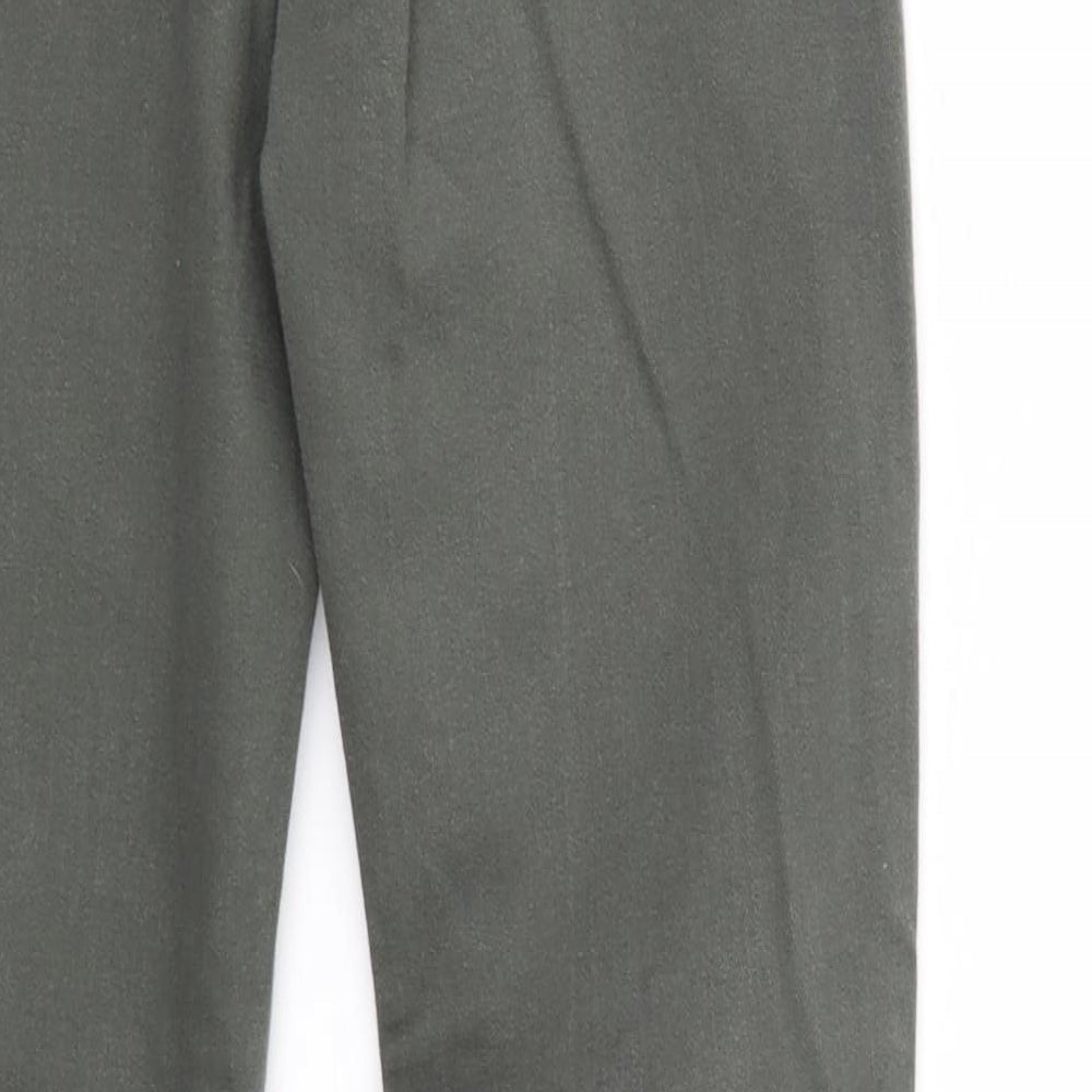 Brand and care label for Gap women’s green denim straight jeans, size UK 8, 27-inch leg