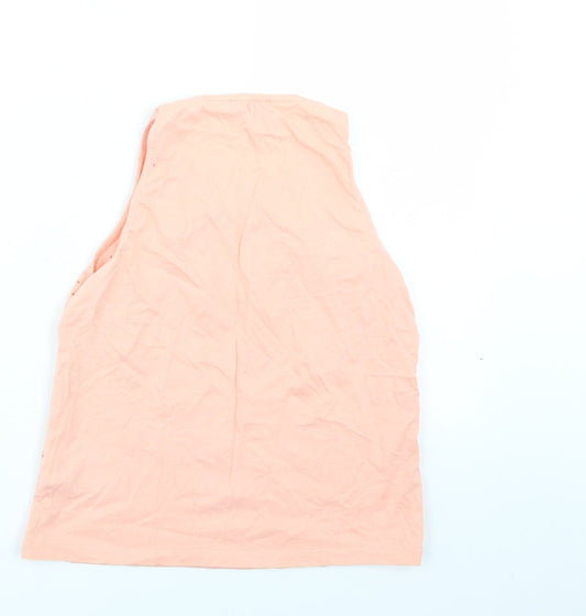 Womens UK Size 10 New Look Orange Basic Tank