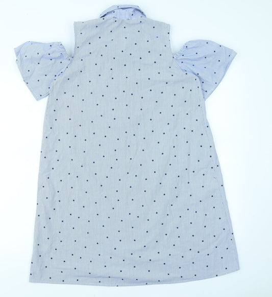 Atmosphere Womens Blue Striped Shift Size 8 - Cold shoulder
