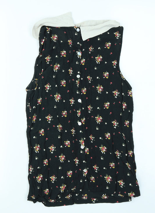 Womens UK Size 8 New Look Black Basic Blouse