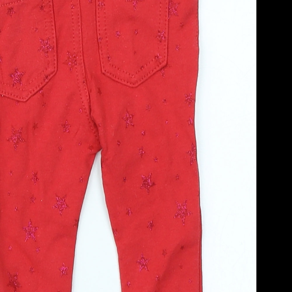 H&M Girls Red Spotted Jogger Jeans Size 3-6 Months