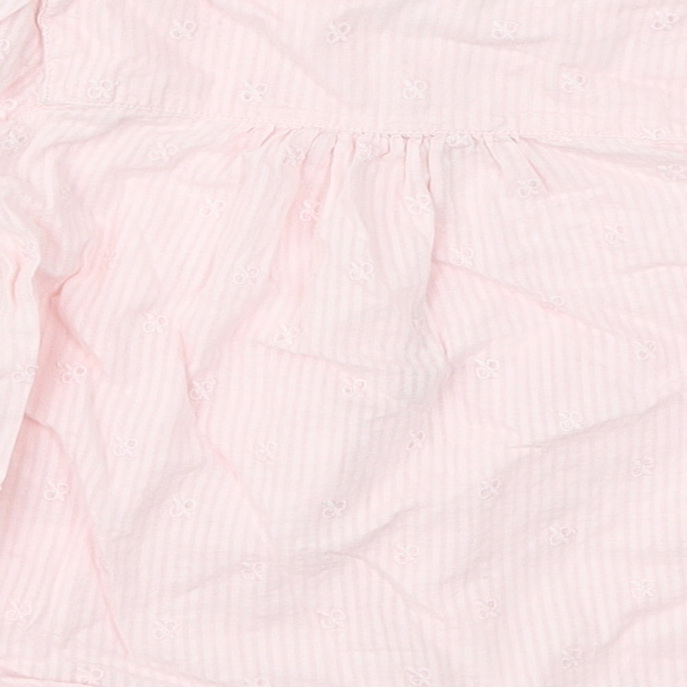 Brand and care label for George girls’ pink striped basic t-shirt, size 2-3, years