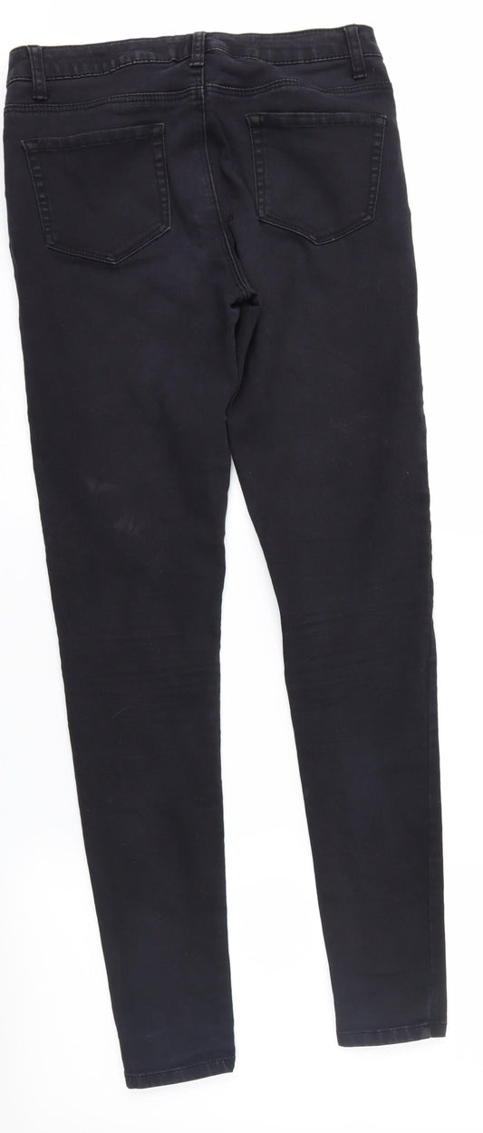 Denim & Co. Womens Black Denim Skinny Jeans Size 12 L30 in