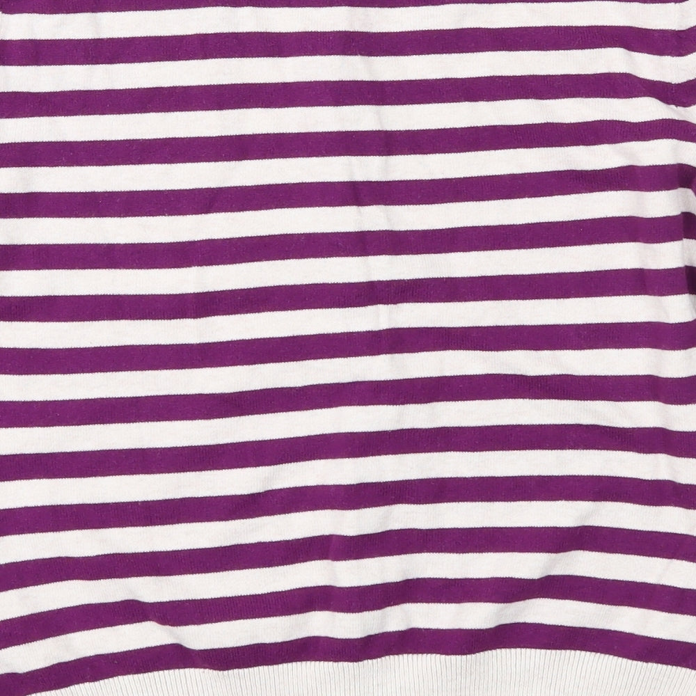 H&M Womens Purple Striped Cardigan Jumper Size S