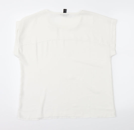 Back view of Forever 21 women’s white basic blouse, size S