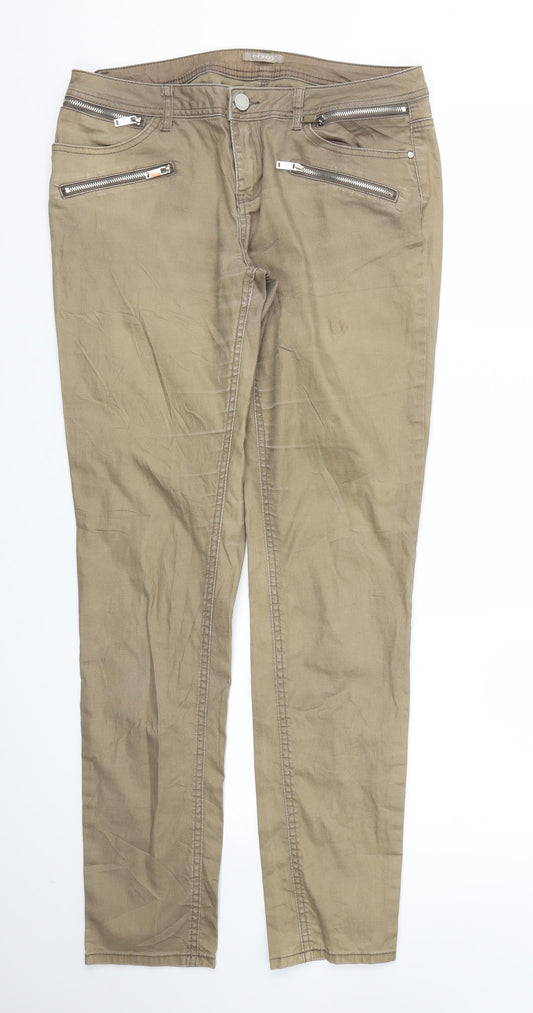 Additional front view of ORSAY women’s beige skinny jeans, size UK 12, 31-inch leg