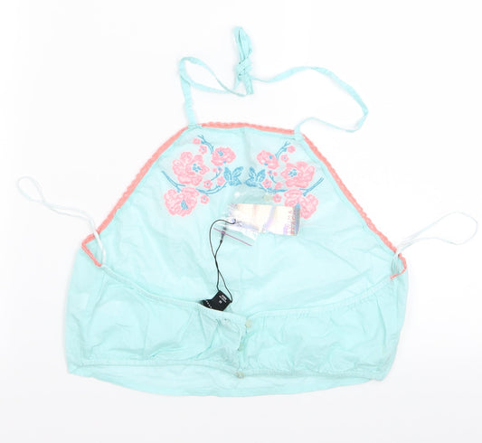 Primark Womens Blue Floral Basic Tank Size M - crop