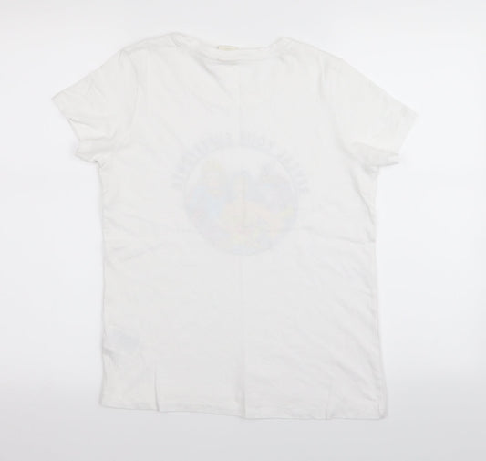 Womens UK Size 4 H&M White Basic T-Shirt