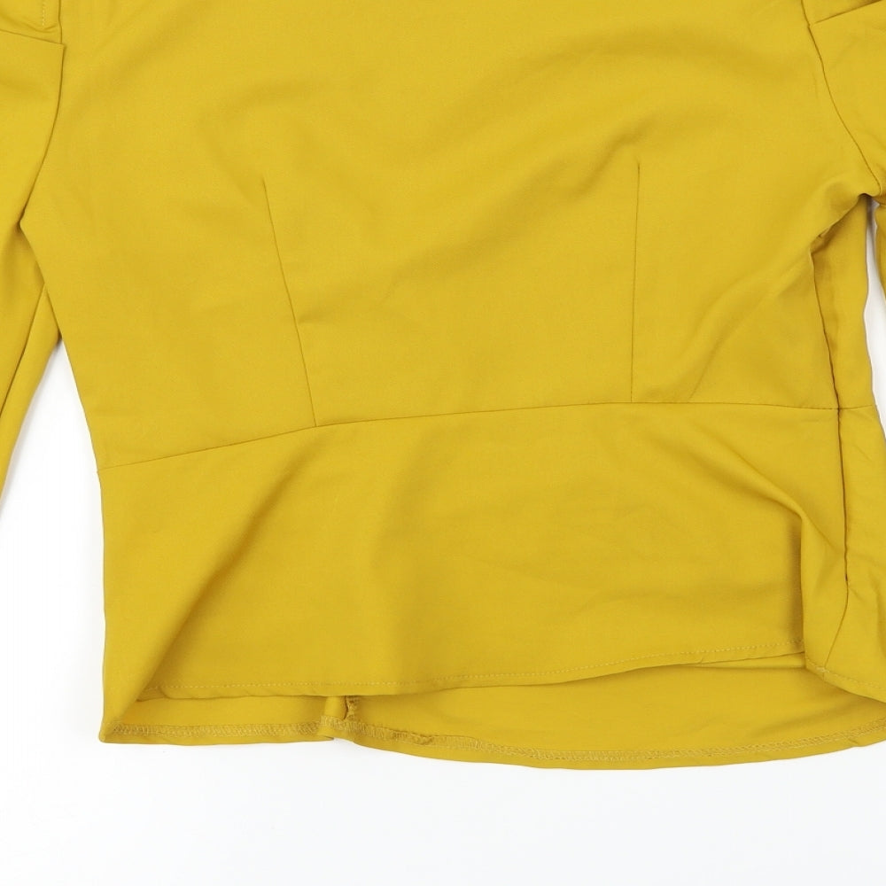 Nasty Gal Womens Yellow Basic Blouse Size 8