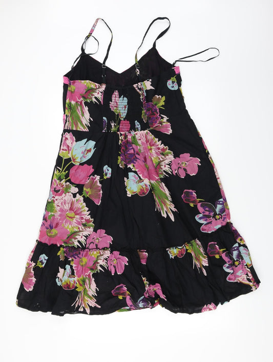 Papaya Womens Black Floral Basic Blouse Size 16