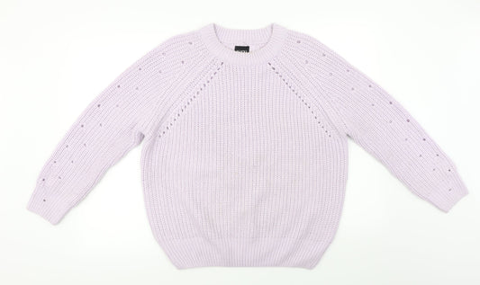 Be You Womens Purple Pullover Jumper Size 12
