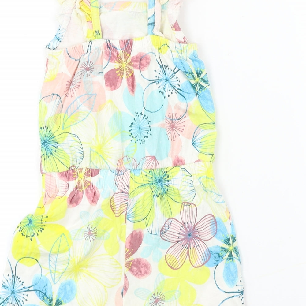 George Girls White Floral Jumpsuit One-Piece Size 2 Years