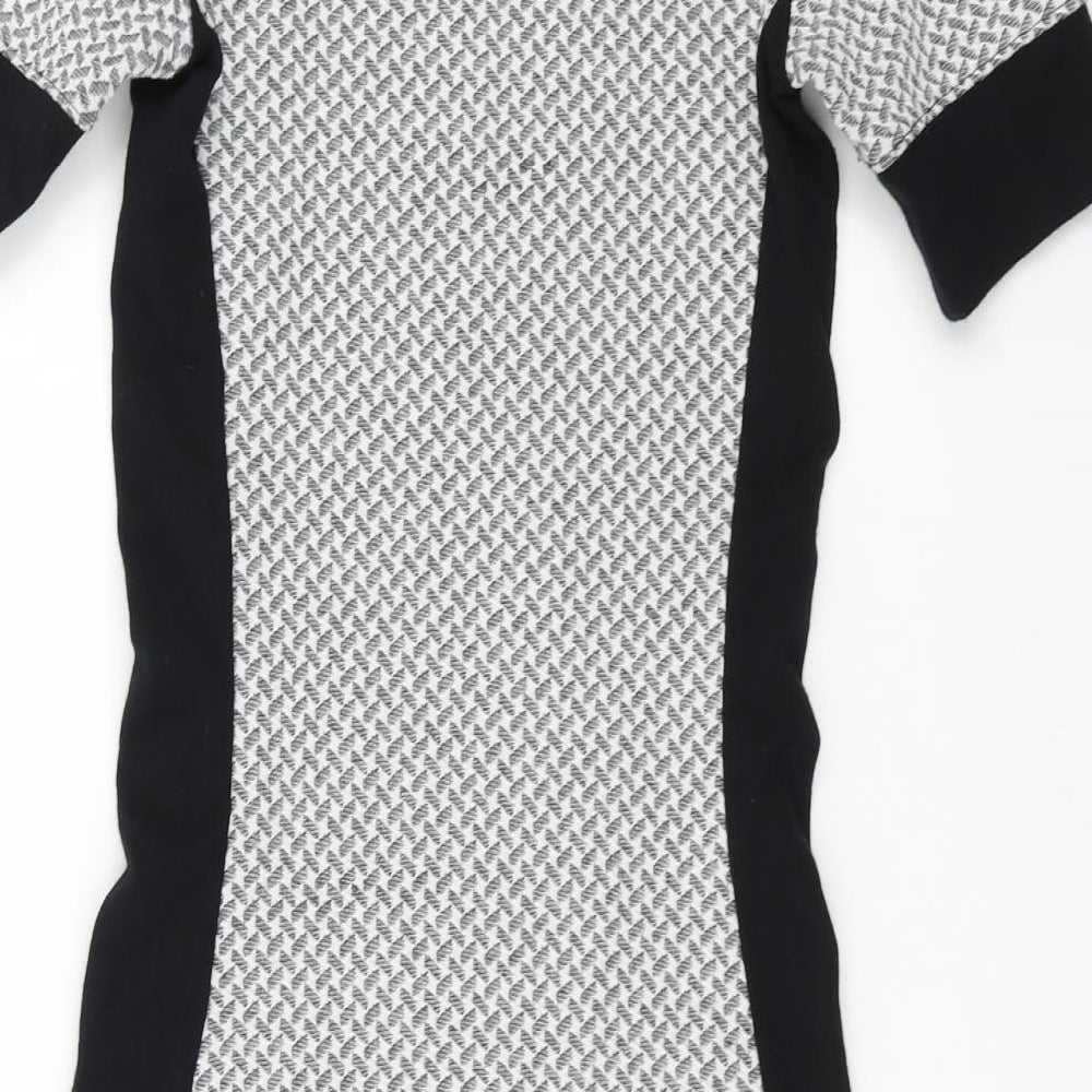 Topshop Womens Grey Geometric Bodycon Size 8