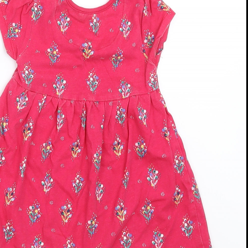Mini Club Girls Pink Floral T-Shirt Dress Size 12-18 Months