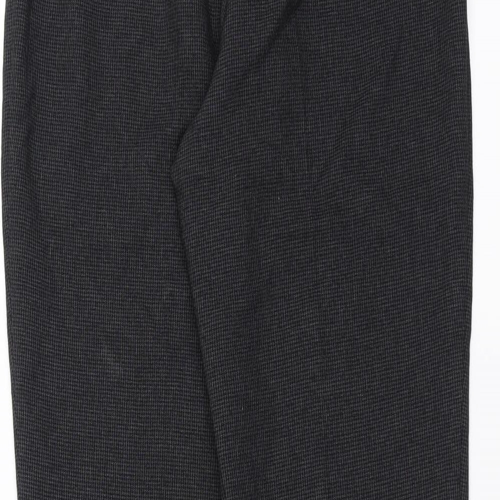 Brand and care label for Tara women’s grey houndstooth trousers, size UK 8, 30-inch leg