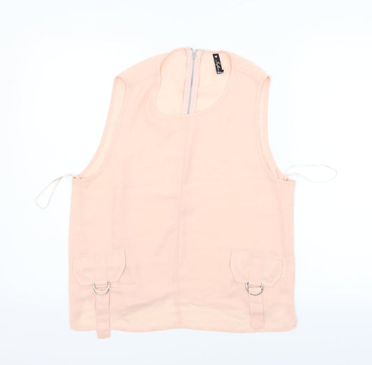 Additional front view of iNFLUENCE women’s pink basic blouse, size UK 14