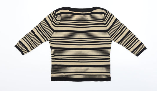 Bonmarché Womens Beige Striped Pullover Jumper Size M
