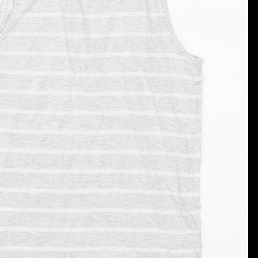 Marks and Spencer Girls Grey Striped Top Pyjama Top Size 8-9 Years