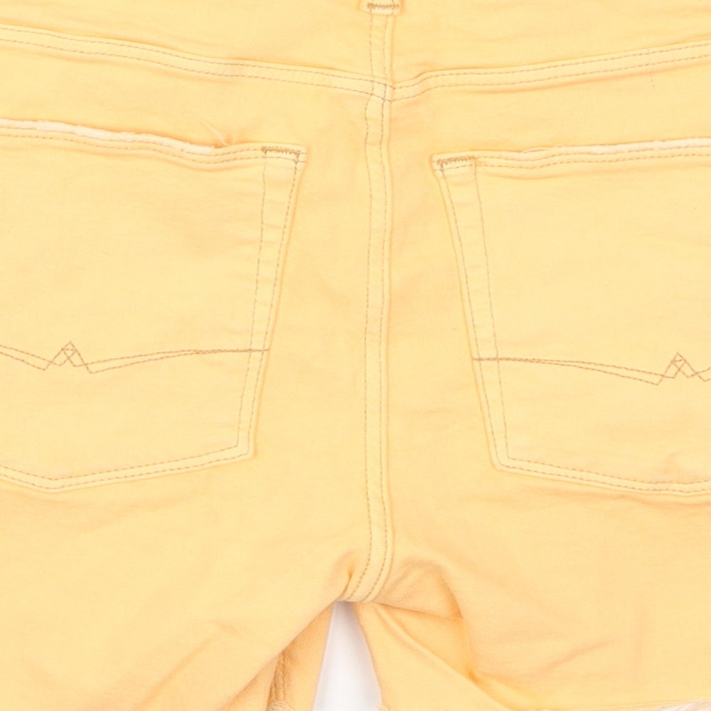 ASOS Womens Orange Denim Cut-Off Shorts Size 32 in - Distressed Hem