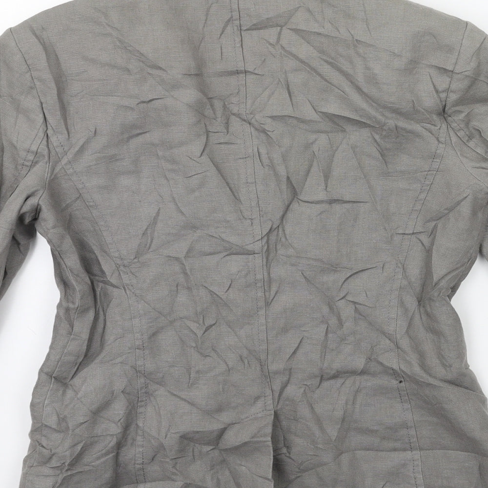 Brand and care label for ESPRIT women’s green jacket blazer, size UK 8