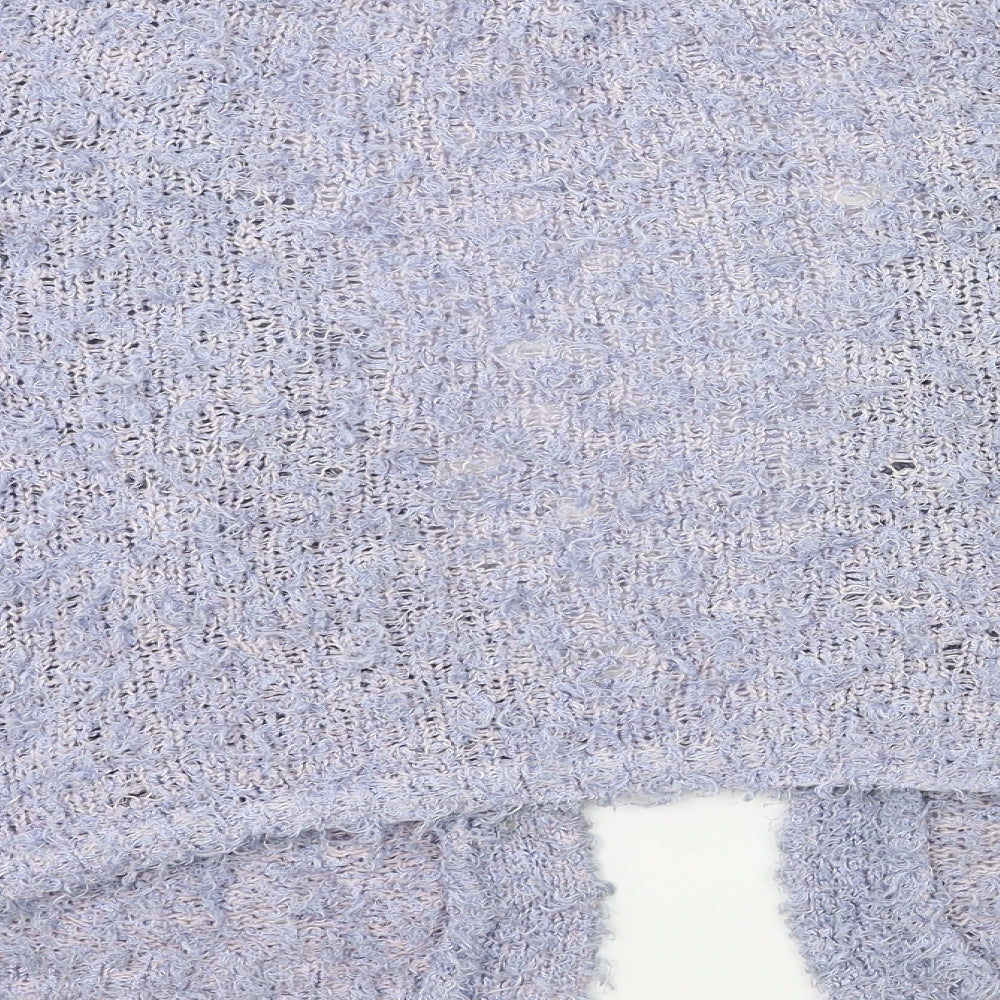 love knitwear Womens Blue Knit Cape Jumper Size 14