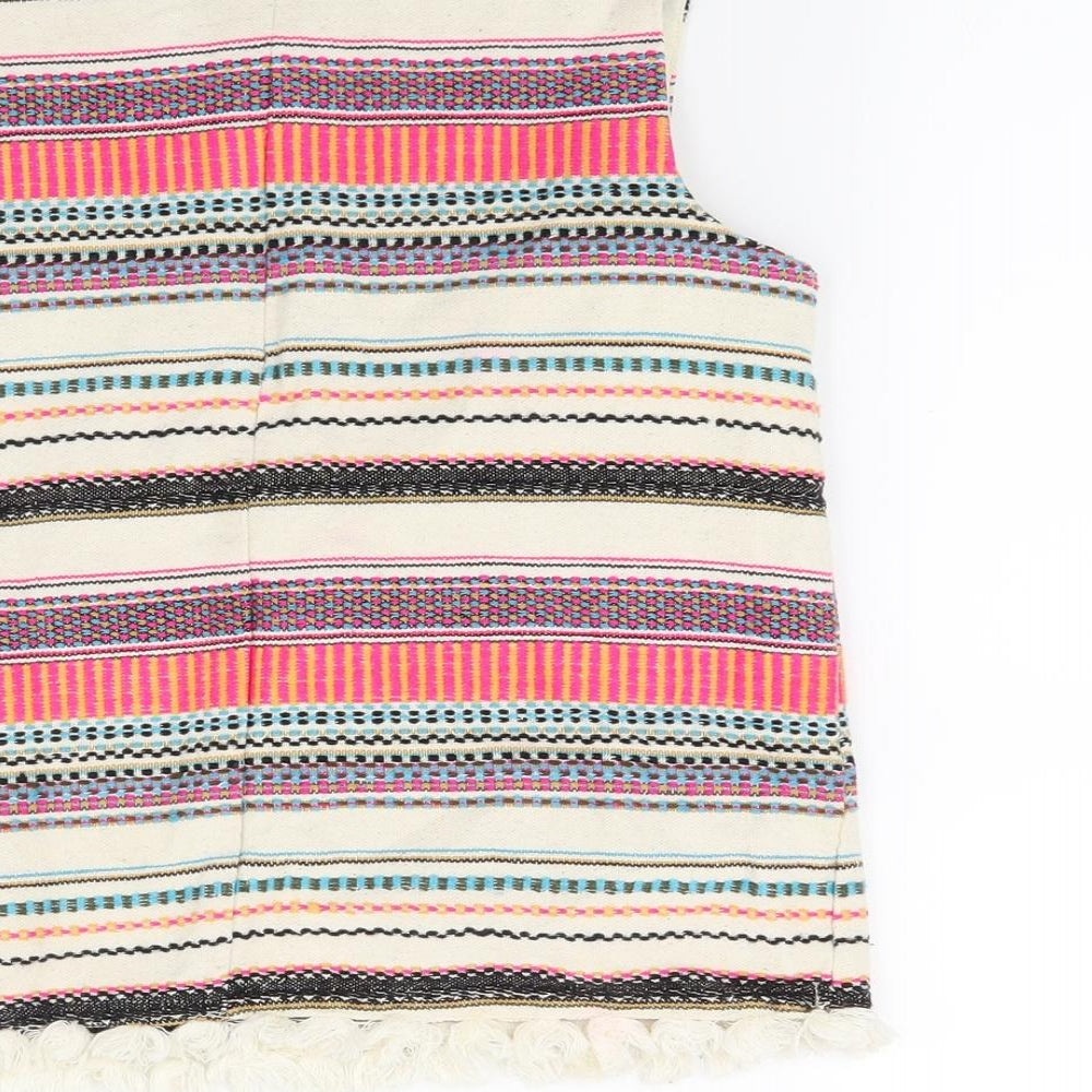 NEXT Girls Beige Striped Tunic Tank Size 12 Years