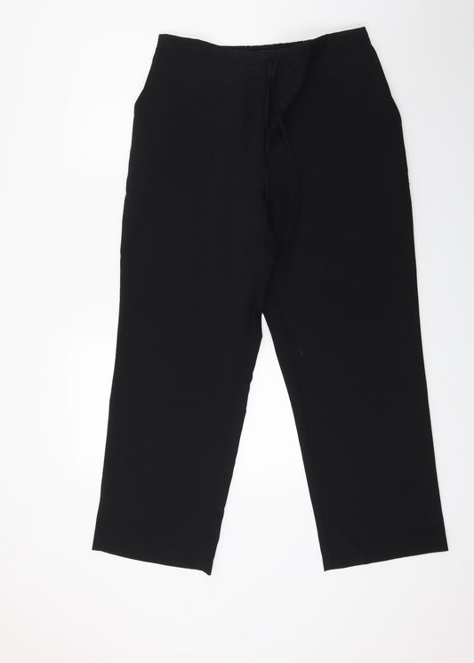 Womens UK Size 18 Damart Regular Fit Black Trousers